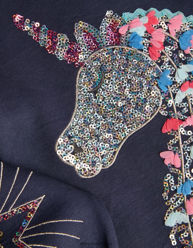 Monsoon kız tek boynuzlu at ter elbise JH86BT1575 Giyim Mavi Donanma)