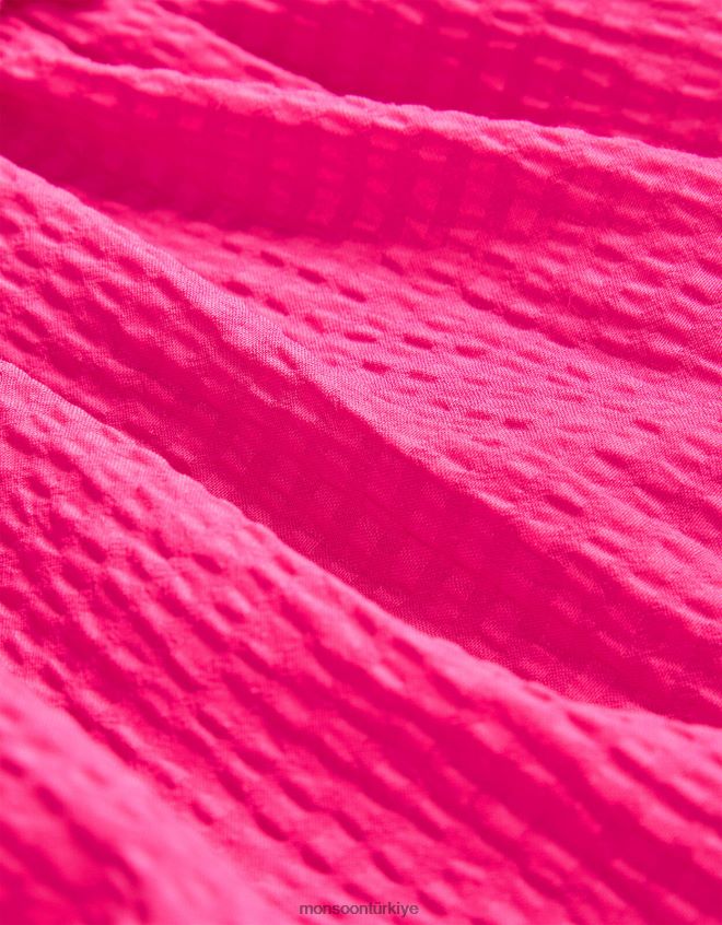 Monsoon kız yakası fırfır detaylı elbise JH86BT1757 Giyim pembe (parlak pembe)