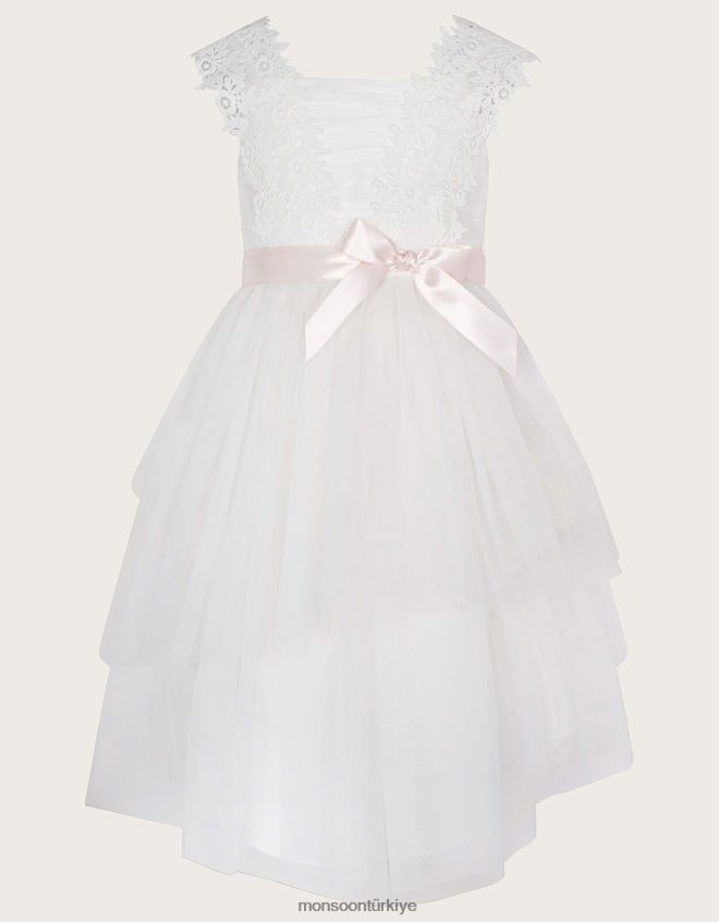 Monsoon kız zaralia dantelli safire elbise JH86BT1850 Giyim fildişi