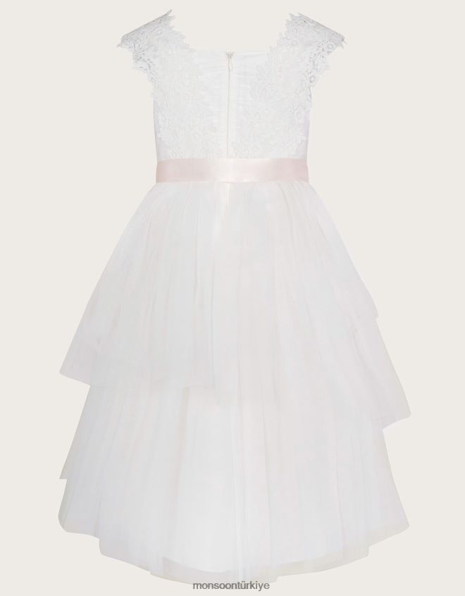 Monsoon kız zaralia dantelli safire elbise JH86BT1850 Giyim fildişi