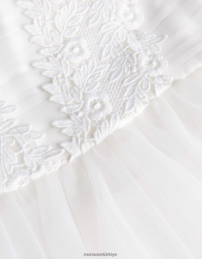 Monsoon kız zaralia dantelli safire elbise JH86BT1850 Giyim fildişi