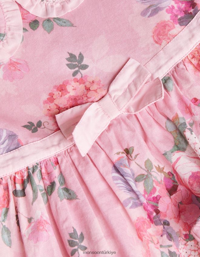 Monsoon çocuklar yenidoğan dokuma elbise ve külot takımı JH86BT2066 Giyim pembe (soluk pembe)