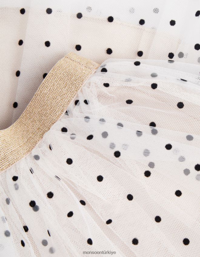 Monsoon kız harikalar diyarı puantiyeli ışıltılı etek JH86BT1652 Giyim altın