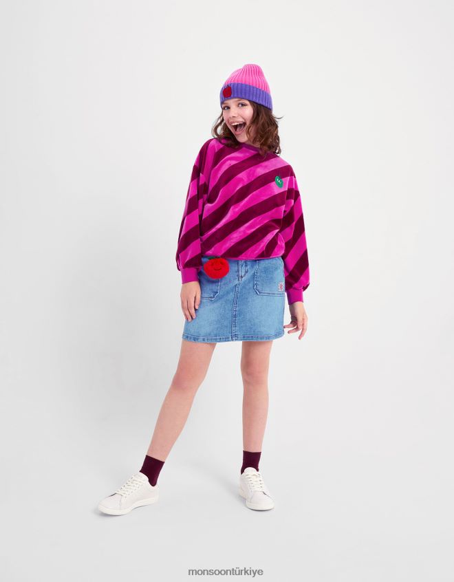 Monsoon kız kot mini etek JH86BT1674 Giyim mavi