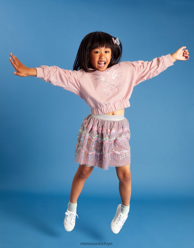 Monsoon kız pullu disko etek JH86BT1847 Giyim mor (leylak)