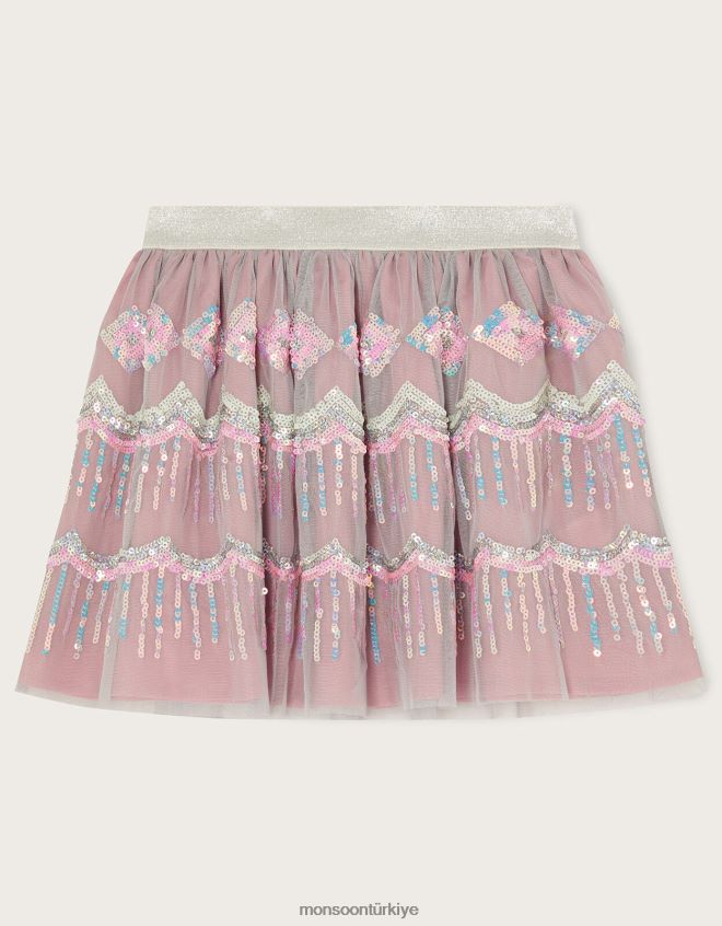 Monsoon kız pullu disko etek JH86BT1847 Giyim mor (leylak)