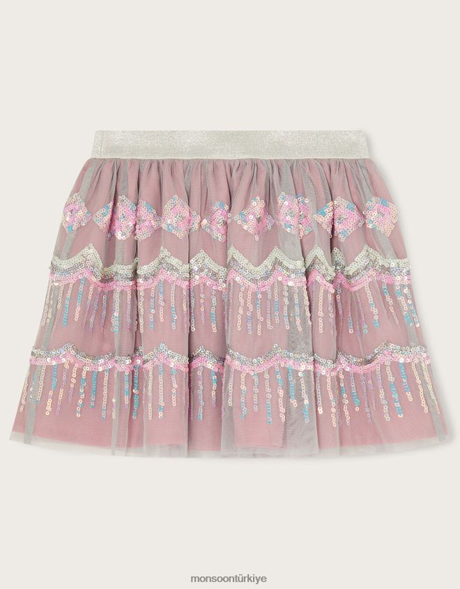 Monsoon kız pullu disko etek JH86BT1847 Giyim mor (leylak)