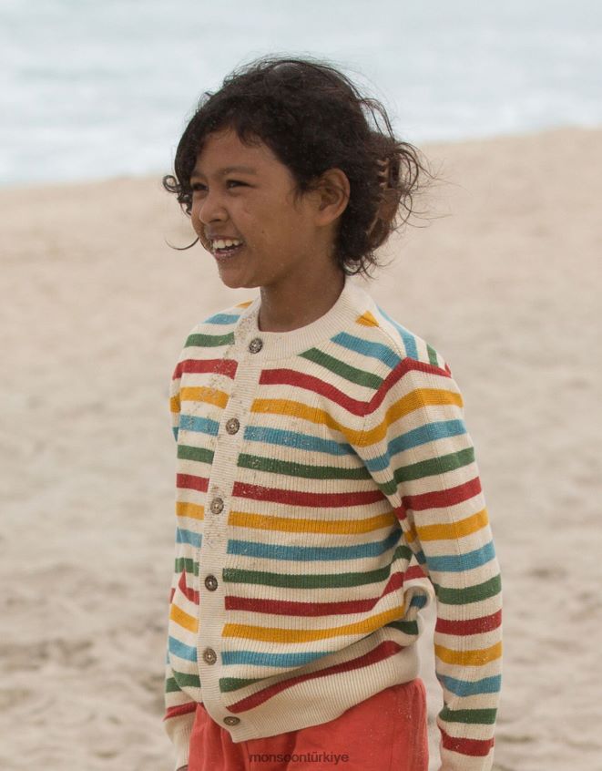 Monsoon çocuklar birinden diğerine küçük yeşil radikaller gökkuşağı çizgili hırka JH86BT2003 Giyim çok