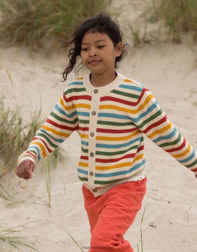 Monsoon çocuklar birinden diğerine küçük yeşil radikaller gökkuşağı çizgili hırka JH86BT2003 Giyim çok