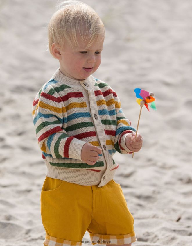 Monsoon çocuklar birinden diğerine küçük yeşil radikaller gökkuşağı çizgili hırka JH86BT2003 Giyim çok