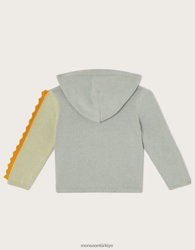 Monsoon çocuklar yenidoğan timsah desenli kapüşonlu hırka JH86BT2283 Giyim yeşil