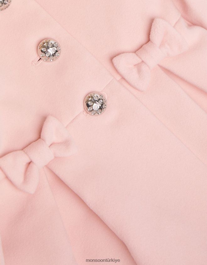 Monsoon kız bebek fiyonklu kapüşonlu ceket JH86BT2063 Giyim pembe (soluk pembe)
