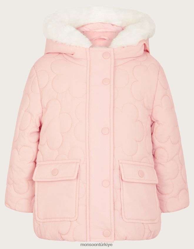 Monsoon kız bebek çiçekli kapitone kaban JH86BT2078 Giyim pembe (soluk pembe)