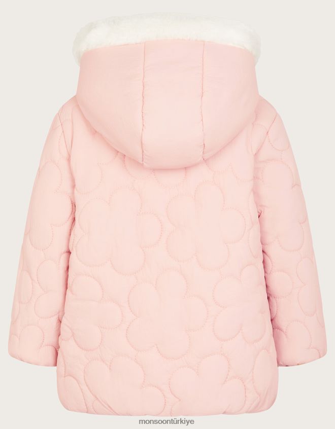Monsoon kız bebek çiçekli kapitone kaban JH86BT2078 Giyim pembe (soluk pembe)