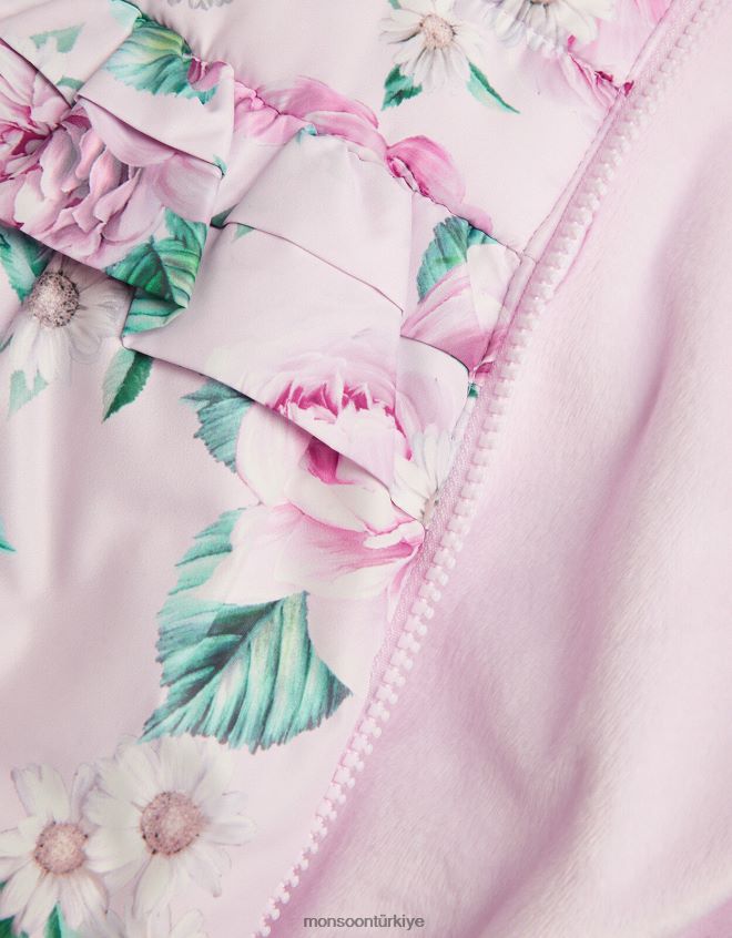 Monsoon kız bebek çiçekli peplum dolgulu kaban JH86BT2071 Giyim pembe