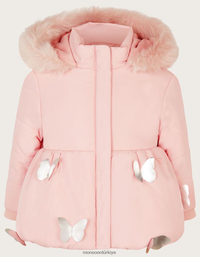 Monsoon kız bebek kelebek 3d yastıklı ceket JH86BT2072 Giyim pembe