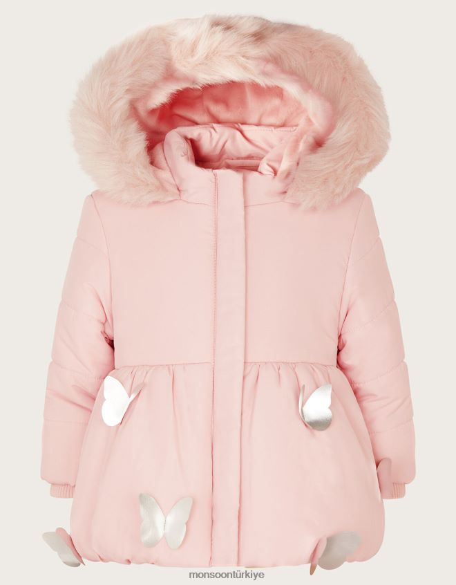 Monsoon kız bebek kelebek 3d yastıklı ceket JH86BT2072 Giyim pembe