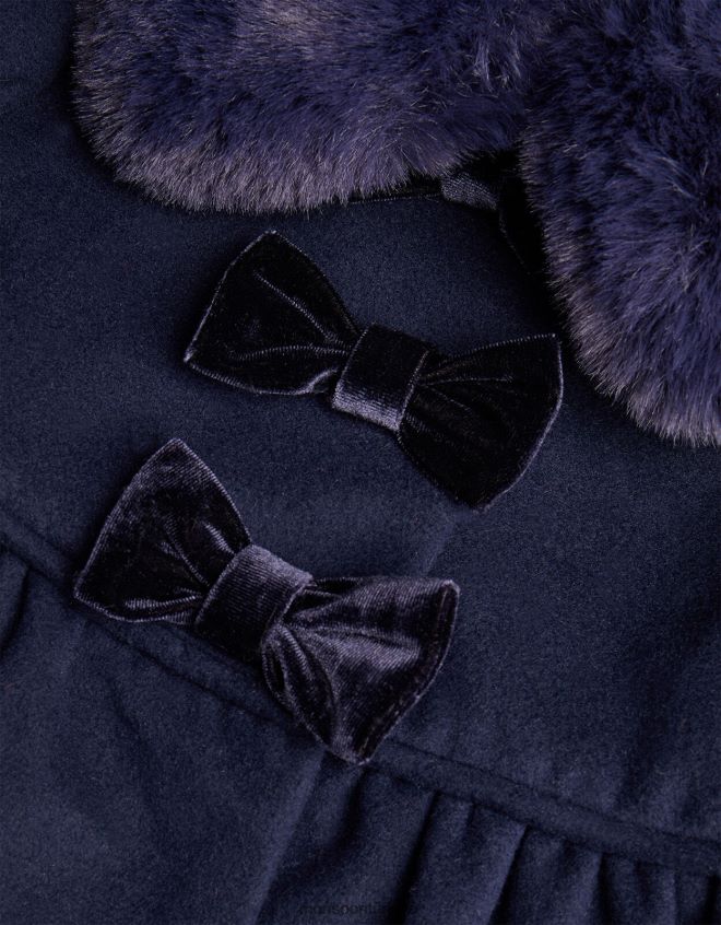 Monsoon kız bebek üçlü fiyonk ceket JH86BT2065 Giyim Mavi Donanma)