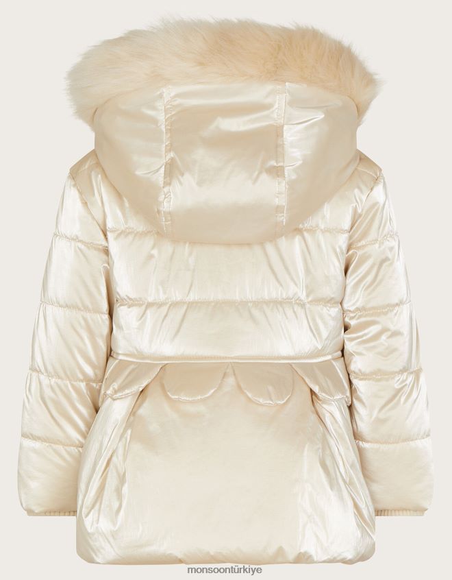 Monsoon kız bebek petal peplum yastıklı ceket JH86BT2077 Giyim doğal (şampanya)
