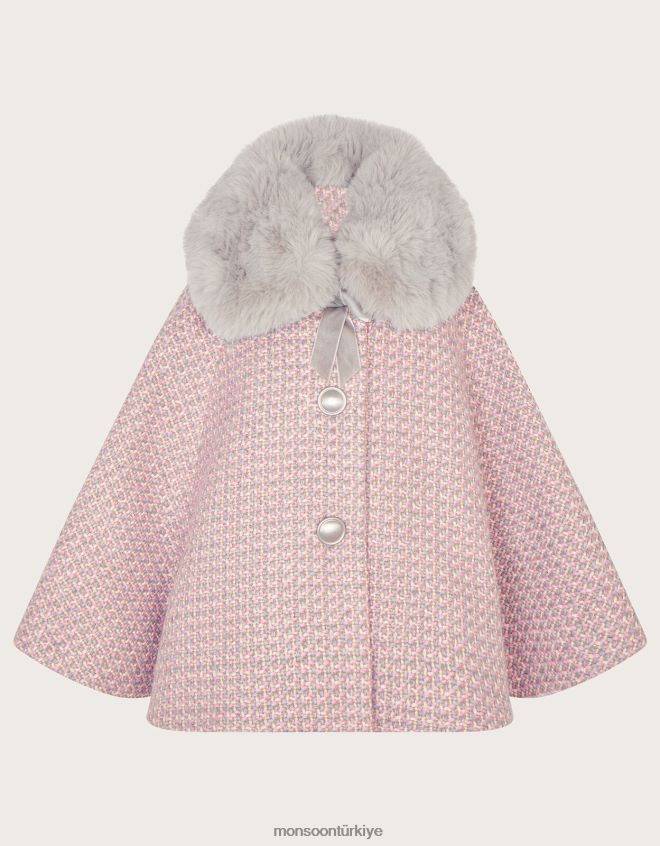 Monsoon kız bebek tüvit pelerin JH86BT2084 Giyim gri