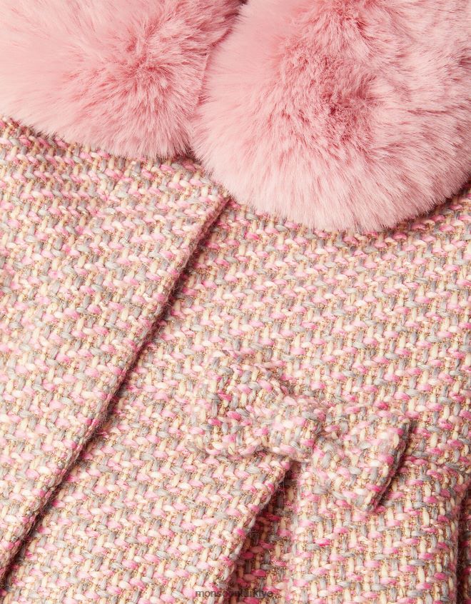 Monsoon kız bebek tüvit yakalı suni kürk kaban JH86BT2067 Giyim gri