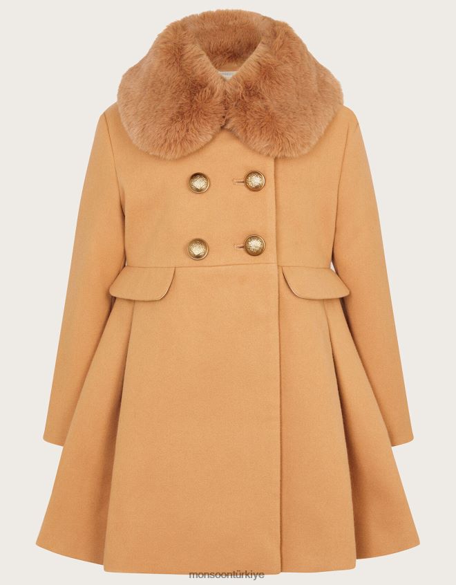 Monsoon kız kruvaze cep detaylı kaban JH86BT1581 Giyim deve