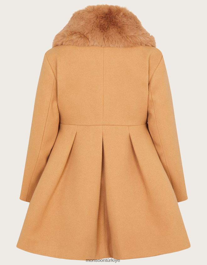 Monsoon kız kruvaze cep detaylı kaban JH86BT1581 Giyim deve