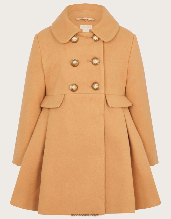 Monsoon kız kruvaze cep detaylı kaban JH86BT1581 Giyim deve