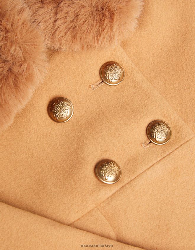 Monsoon kız kruvaze cep detaylı kaban JH86BT1581 Giyim deve