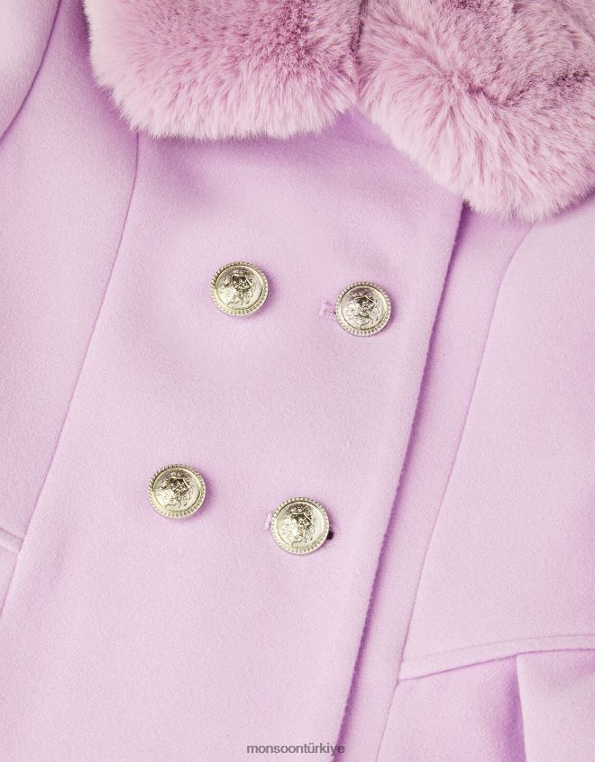 Monsoon kız kruvaze etekli akıllı kaban JH86BT1722 Giyim mor (leylak)