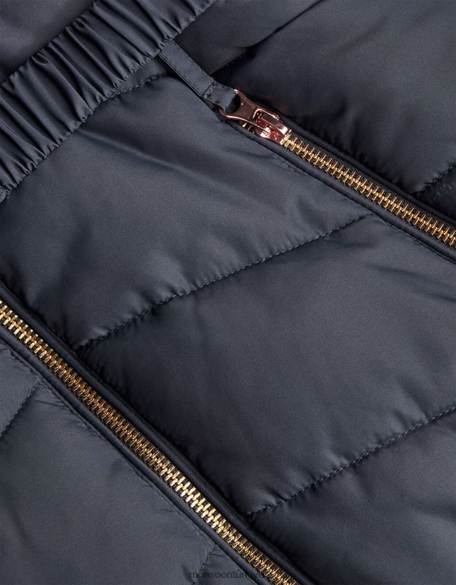 Monsoon kız kuşaklı suni kürk kapüşonlu kaban JH86BT1698 Giyim Mavi Donanma)