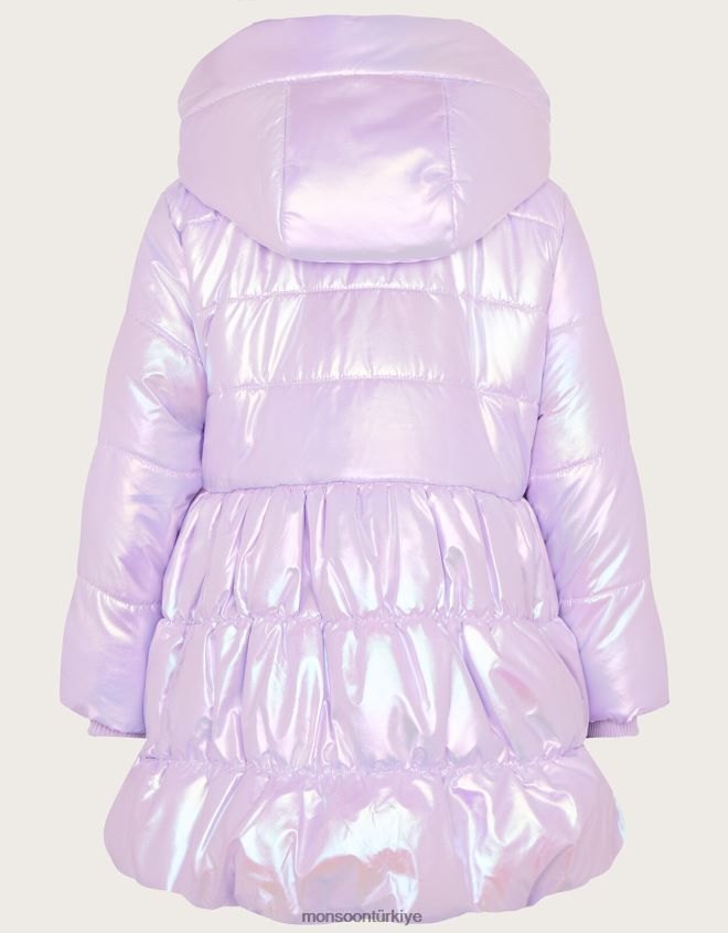 Monsoon kız metalik yastıklı ceket JH86BT1744 Giyim mor (leylak)