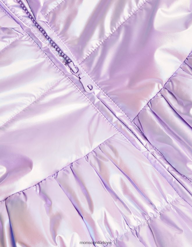 Monsoon kız metalik yastıklı ceket JH86BT1744 Giyim mor (leylak)