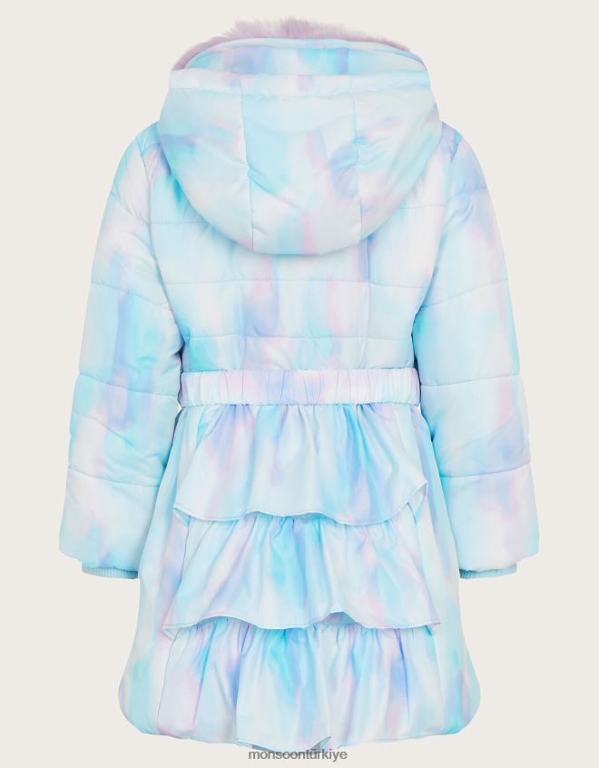 Monsoon kız sulu boya tek boynuzlu at yastıklı ceket JH86BT1729 Giyim fildişi