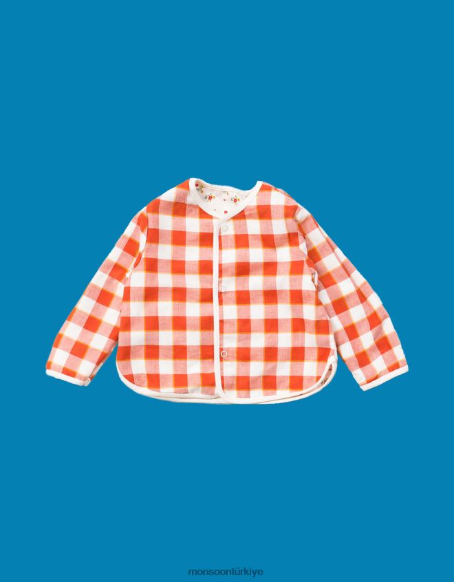 Monsoon çocuklar küçük yeşil radikaller bahar çiçekleri çift taraflı ceket JH86BT1903 Giyim kırmızı