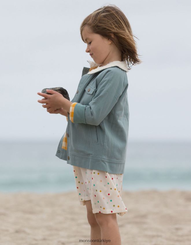 Monsoon çocuklar küçük yeşil radikaller şerpa yakalı macera ceketi JH86BT1952 Giyim mavi (soluk mavi)