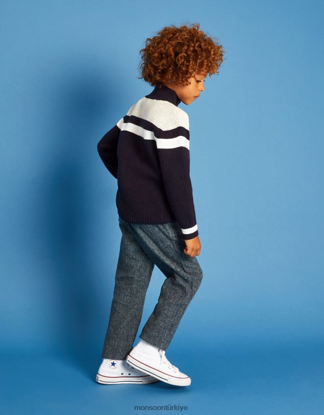 Monsoon erkek çocuk balıksırtı pantolon JH86BT2221 Giyim gri