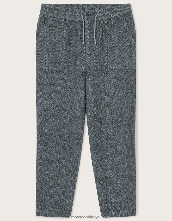 Monsoon erkek çocuk balıksırtı pantolon JH86BT2221 Giyim gri