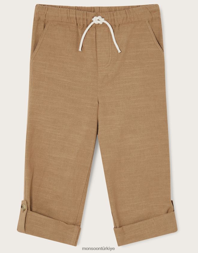 Monsoon erkek çocuk kıvrılmış pantolon JH86BT2266 Giyim doğal taş)