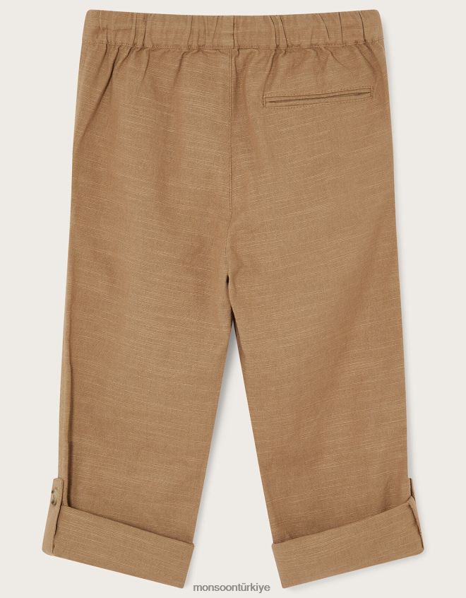 Monsoon erkek çocuk kıvrılmış pantolon JH86BT2266 Giyim doğal taş)