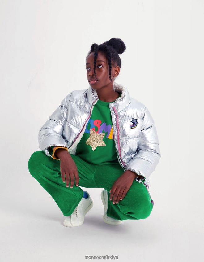 Monsoon kız kadife sportif koşucular JH86BT1630 Giyim yeşil