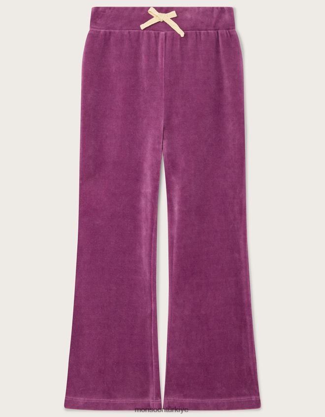 Monsoon kız kozmik kadife geniş paçalı koşucular JH86BT1700 Giyim mor