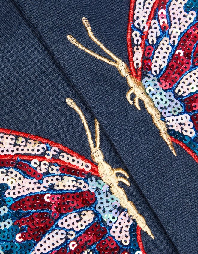 Monsoon kız pullu kelebek jarse tayt JH86BT1618 Giyim Mavi Donanma)