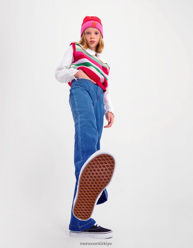 Monsoon kız yıldız detaylı işlemeli jean JH86BT1635 Giyim mavi