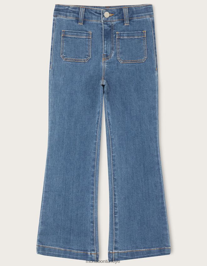 Monsoon kız yıldız detaylı işlemeli jean JH86BT1635 Giyim mavi