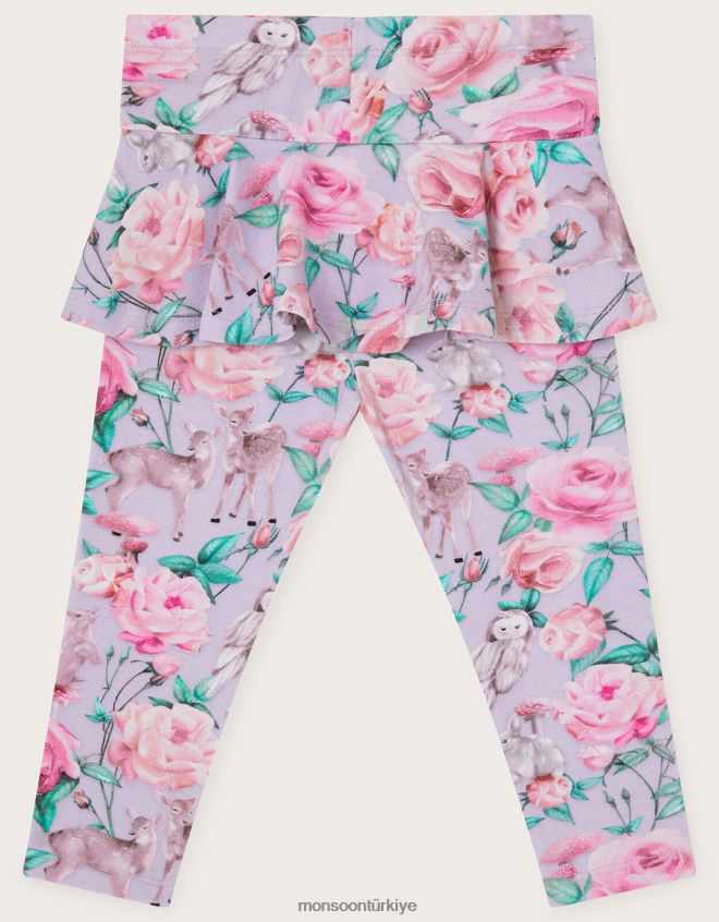 Monsoon çocuklar bebek ormanlık gül etekli tayt JH86BT2095 Giyim mor (leylak)