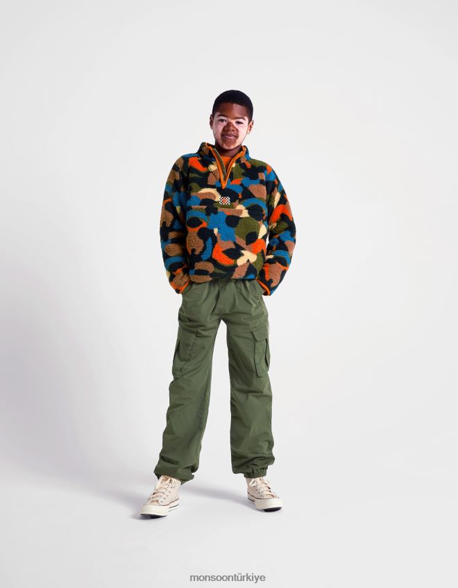 Monsoon çocuklar kargo pantolonunu çek JH86BT2212 Giyim yeşil (haki)