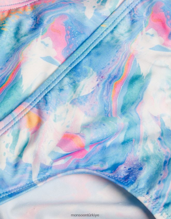 Monsoon kız Geri dönüştürülmüş polyesterden mermer tek boynuzlu at bikini seti JH86BT1912 Giyim çok