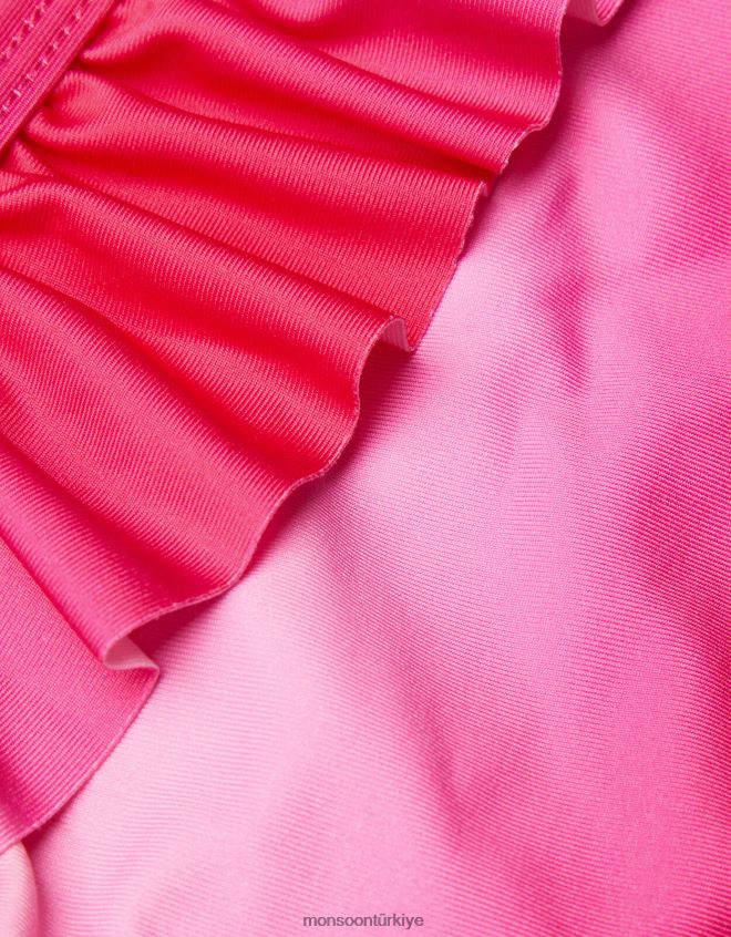Monsoon kız Geri dönüştürülmüş polyesterden ombre fırfırlı bikini seti JH86BT2026 Giyim pembe
