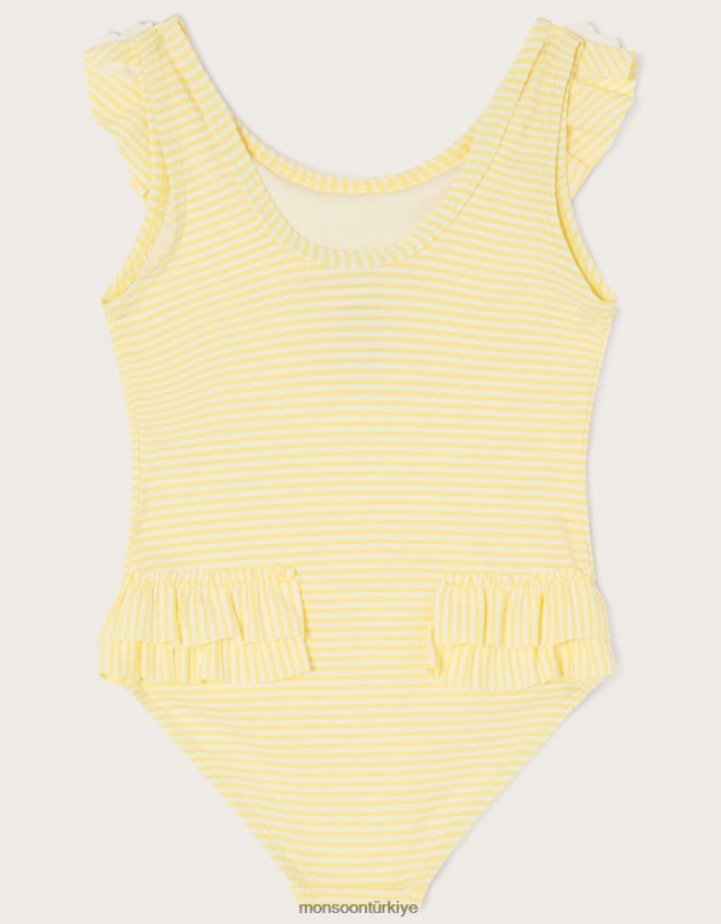 Monsoon kız bebek gofre fırfırlı mayo JH86BT2178 Giyim sarı